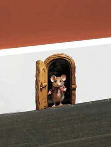 1 件/3 件/5 件富有想象力的 3D 老鼠洞墙贴花 - 可爱的红色涂层老鼠窥视设计，易于剥离和粘贴，可移除 PVC 贴纸，适用于客厅、卧室、厨房 - 现代动物印花家居装饰家居浴室装饰浴室地毯地毯秋季装饰浴室配件 - 彩色 - 查看 5