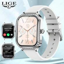 SIEMORL LIGE女士智能手表月经期、久坐、闹钟、喝水提醒、播放音乐、智能通话、跑步计时、运动追踪、自定义表盘、定期拍照和时尚休闲智能手表 - 黑色 - 查看 11