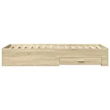 vidaXL Giroletto Cassetti Rovere Sonoma 75x190 cm Legno Multistrato - Castano - Visualizzare 4