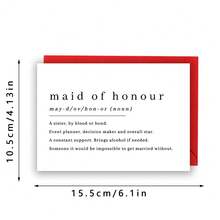 有趣的伴娘卡，你愿意做我的伴娘卡吗，伴娘求婚卡，做我的伴娘，伴娘卡，婚礼礼盒明信片 - 多色 - 查看 3