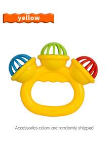 1pc Children's Educational Rattle Shaker Toy, 3-Headed Rattle Toy, Grasp Toy For 0-3-6-12 Months, 1 Year Old, For Boys & Girls
