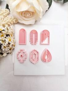 Unique Asymmetrical Texture Design Polymer Clay Cutters, 3D High-Precision Polymer Clay Molds For DIY Earrings Jewelry Making, Polymer Clay Earring Craft Tools, Art Supplies, Craft Supplies, No Power Supply Needed