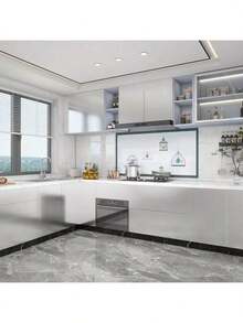 1pc Elevator Door Sticker, Waterproof Stainless Steel Decoration Paste For Kitchen, Lift Interior Protection Room Decor Stickers Home Decor Wall Decor Bedroom Decor Bathroom Decor Room Decor Home Decor Living Room Wall Paper Wall Stickers Wall Papers Kitchen Decor Wallpaper Kitchen Accessories Kitchen Items - Multicolor - View 7