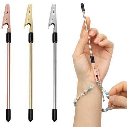 1pc/2pcs/3pcs Bracelet Helper Tool Jewelry Helpers, Stainless Steel Hand Bracelet Fastener Helper For Fastening And Hooking Jewelry Bracelet Necklace Watch Clasps Ties Zippers