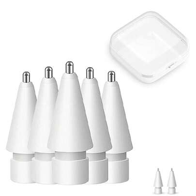 5/10pcs White Metal Replacement Stylus Pen Tips, With 1pc Storage Box, Compatible With Apple IPad 1/2/Pro, High Sensitivity Replaceable Tips And Precise Stylus/Writing Pen Tips, Suitable For Pencils