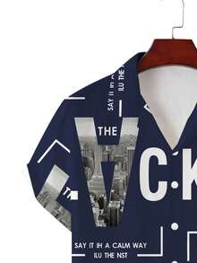 2025 3D Print Short Sleeve Shirt - Casual & Breathable Polyester, Machine Washable, Collared Design For Men - Multicolor - View 5