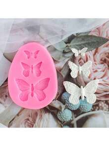 蝴蝶形DIY手工香氛石膏多功能硅胶模具 - 粉色 - 查看 5