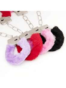 Multi-Colored Women's And Men's Costume Props Fake Handcuffs And Keys, Suitable For Halloween Party Pranks, Cosplay Character Props