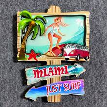 1 件木制复古冰箱贴，带有旧金山、纽约、洛杉矶、迈阿密、波士顿、拉斯维加斯、华盛顿特区、新奥尔良等著名城市地标，家居装饰磁性贴纸，创意礼物，适用于办公室、卧室、厨房、钉板、金门大桥