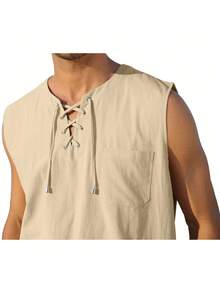 Men Tank Tops - Khaki - View 5