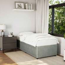vidaXL Giroletto senza Materasso Grigio Chiaro 90x190 cm Velluto - Grigio - Visualizzare 1