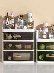 Makeup Organizer Box, Desktop Organizer Drawer Type Storage For Lipstick, Skincare, Makeup Brushes, Comb - Bathroom Skincare Products Holder Basket - Living Room TV Remote, Toothpick Box Holder - Bedroom Nightstand Remote, Charger, Phone Case Storage - Dust-Proof Organizer Space Saver,For Holiday Beach, Bathroom Collection, Bedroom Collection, Large Capacity
