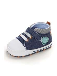 Zapatos casuales deportivos de lona para recién nacidos e infantes, con suela blanda y cómoda para caminar para bebés y niños pequeños