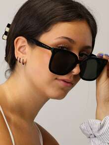 suteyi 3 Pcs Gunmetal Black Everyday Huggie Hoop Earrings • Huggie Earrings • Simple Hoop Earrings • Stainless Steel Black Earrings - Black - View 3