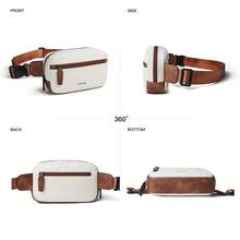 LATMAP Women's Waist Bag - Fashion Crossbody Waist Bag Faux Leather Waterproof Sling Chest Bag Women's Fashion, Travel And Sports With Faux Leather Waist Bag - Fashionable And Practical Waist Bag,Mother's Day Gift - 米白配棕 - 查看 8
