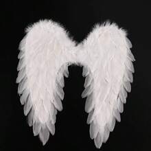 Angel Feather Wings Creative Feather Adult Children Christmas Festival Atmosphere Rendering Stage Performance Decoration Props - 45X45cm White - View 5