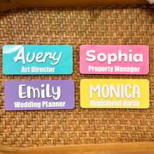 1pc Custom Acrylic Name Tag - Magnetic Name Badge For Teachers And Nurses, Personalized Cute Colorful Work Badge,Custom Business Name Tag,Custom Company Name Tag. - Color Badge - View 6