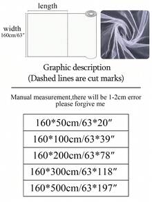 1 mảnh vải tuyn trắng, 100% vải tuyn polyester trong suốt, thích hợp để trang trí tiệc, váy ba lê, váy bàn, đồ thủ công, ruy băng tự làm - trắng - Xem 2