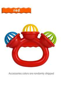 1pc Children's Educational Rattle Shaker Toy, 3-Headed Rattle Toy, Grasp Toy For 0-3-6-12 Months, 1 Year Old, For Boys & Girls