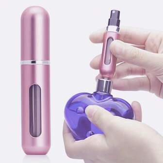 1pc 5ml Refillable Perfume Bottle With Pump, Luxury Portable Cosmetic Spray Bottle