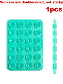 1 pieza/2 piezas Soporte para teléfono con ventosa de silicona doble cara, forma cuadrada, 14 opciones de color, soporte móvil, portátil y móvil