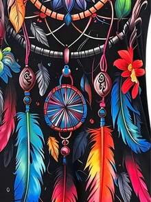 Summer New Plus Size Women's Fashionable Colorful Dreamcatcher Print Tank Top, Street Style Casual - Multicolor - View 6