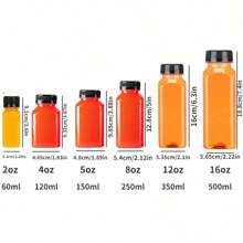 10pcs/2pcs Empty Plastic Juice Bottles With Leak-Proof Caps Clear Water Bottle,Reusable Drink Bulk Containers Easy To Fill Juice Bottling Bottle For Juicing, Smoothie, Milk Homemade Beverages,Suitable For Weddings, Gatherings, And Parties