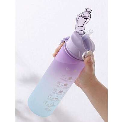 1 件 2L 或 750ml 或 300ml 大容量粉色渐变 PC 水瓶，运动健身便携式吸管杯，适合家庭和旅行户外使用