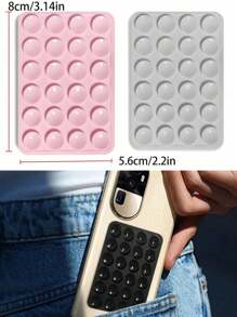 1 pieza/2 piezas Soporte para teléfono con ventosa de silicona doble cara, forma cuadrada, 14 opciones de color, soporte móvil, portátil y móvil