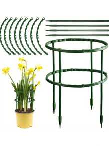 Plant Support Half Round Plant Support Rings, Support Half Round Indoor Plant Stands, Stackable Garden Flower Support Stakes For Tomatoes, Hydrangeas, Monstera, Peonies, Hydrangeas, Garden Flower Support Rings For Indoor Plants (Multiple Sizes Available)