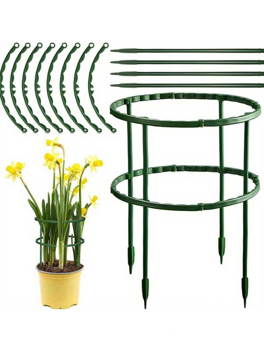 Plant Support Half Round Plant Support Rings, Support Half Round Indoor Plant Stands, Stackable Garden Flower Support Stakes For Tomatoes, Hydrangeas, Monstera, Peonies, Hydrangeas, Garden Flower Support Rings For Indoor Plants (Multiple Sizes Available)
