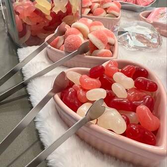 3/5/7 件迷你夹子、不锈钢冰夹、方糖夹、4.9 英寸心形食物夹、用于盛放食物、烹饪、开胃菜、水果、糖果、熟食拼盘的小夹子、可用洗碗机清洗、耐用餐具、闪亮银色