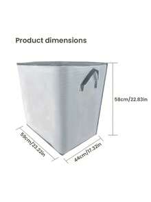 23.2in*22.8in Extra Large Clothes Storage Box, Foldable Blanket Storage Bag With Durable Handles, Gray And White Striped Design, Suitable As Gift For Friend, Bedroom Organization, Clothes Storage, Storage Container, Women Limited Time - Multicolor - View 4