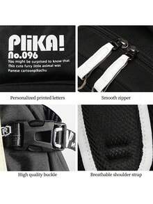 Glow In The Dark Backpack, Music Graphic Print, Suitable For High School/College Students, Large Capacity, Fashionable, Multipurpose Unisex Laptop Bag, Travel Rucksack (All Strap Patterns Random) School Backpack - Black - View 5