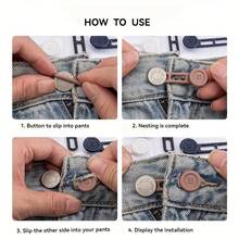 2/5/8/10pcs Spring Elastic Waist Extender, Adjustable Pants Waist Extender Buttons - Multicolor - View 7