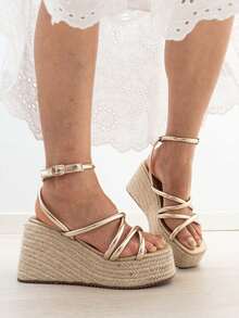 Women's Summer Shoes, Platform Espadrilles, Wedges, Esparto Sandals, Estimated Delivery 1-3 Business Days (Peninsula)