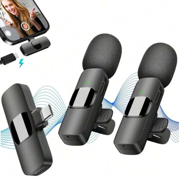 Wireless Lavalier Microphone Compatible With Phone/IPad/Android,Mini Microphone,Lapel Mics Plug-Play Low Delay Built-In Noise Reduction Chip For Video Recording Live Stream Interview Podcast Content Creator Vlog