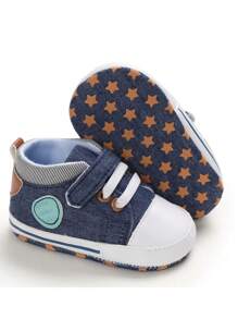 Zapatos casuales deportivos de lona para recién nacidos e infantes, con suela blanda y cómoda para caminar para bebés y niños pequeños