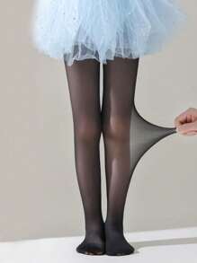 1pc Girls Floral Super Elastic Thin Tights, Can Be Worn As Outerwear, All Seasons