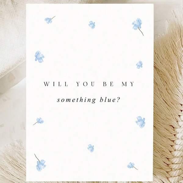 Will You Be My Something Blue Proposal Card, Bridesmaid Proposal, Maid Of Honour, Bridal Party Cards, Something Blue