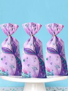25/50/100Pcs Mermaid Theme Candy Bag,Candy Gift Bag,Jewelry Storage Bag,Gift Bag, Mermaid Party Favor Bag,Jewelry Bag,Treat Bag,Snack Food Bag,Chocolate Biscuit Baking Bag,Candy Wrapping Bag,Packaging Bag - Mermaid - View 7