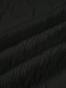 مجموعة جيرسيه متماسكة نسائية، بلوزة بياقة ملتف على الكتفين وتنورة مناسبة للمقاسات الكبيرة، ملائمة للخروجات اليومية وارتداء المكتب - الأسود - مشاهدة 7