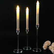 3/6/18/24pcs Acrylic Candle Holders Centerpieces, Wedding Decor, Restaurant, Halloween, Christmas Candlestick Set