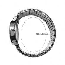 BIDEN Retro Fashion Wrist Watch, Unisex, Quartz Analog, Suitable For Middle-Aged And Elderly, Large Arabic Numeral Dial, Auto Date Display, Waterproof, Elastic Adjustable Strap - White - View 8