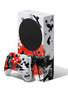 4pcs Chinese Ink Wash Style Oriental Samurai Landscape Game Console Stickers, Scratch-Resistant, Waterproof, Dustproof Decorative Decals