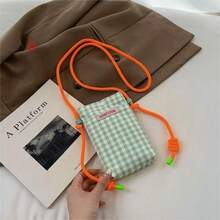 Korean Style Plaid Mini Crossbody Bag, Chic Small Shoulder Bag For Women - Multicolor - View 5
