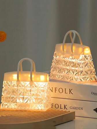 1pc Crystal Handbag Night Light - Romantic Camping Lamp With Warm Light, Waterproof Outdoor Decor For Birthday Valentine's Day Gifts, Unique Purse-Shaped Mood Light For Women Girlfriend (Portable & Gift Ready)