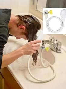 1 Stück multifunktionaler Handbrausekopf, hergestellt aus ABS-Material, mit Vollkörpereinstellungen, Schnellverbinder, tragbarer Wasserhahn-Sprühkopf, geeignet für Wohnmobile, Haustiere, Katzen & Hunde Baden, einfache Installation