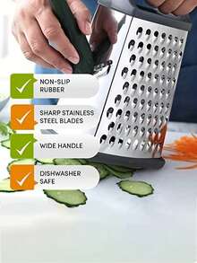 Stainless Steel Box Shaped Slicer With Handle -4-Sided Cheese Chopper, Vegetable Slicer, And Fruit Slicer - A Manual Kitchen Tool For Potatoes, Carrots, Cucumbers, And Ginger, A Multifunctional Vegetable And Cheese Slicer, A Manual Food Four Sided Chopper, Suitable For Kitchen Use