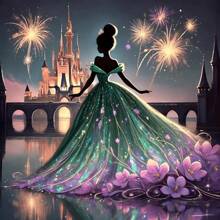 Disney Set de Kit de pintura de diamantes 5D con diseño de tema de princesa de dibujos animados, kit de pintura de diamantes completo que estimula la imagen de mosaico arte de pared manualidades para decoración del hogar, decoración de fiesta de vacaciones, regalo hecho a mano perfecto